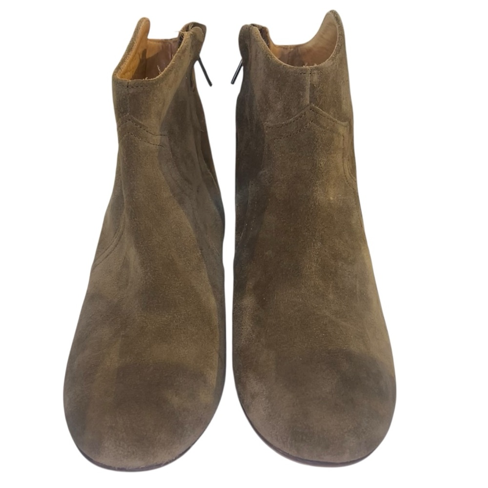 Isabel Marant Dicker Suede Almond Toe Cuban Heel Cowboy Ankle Boots - Picture 3 of 7